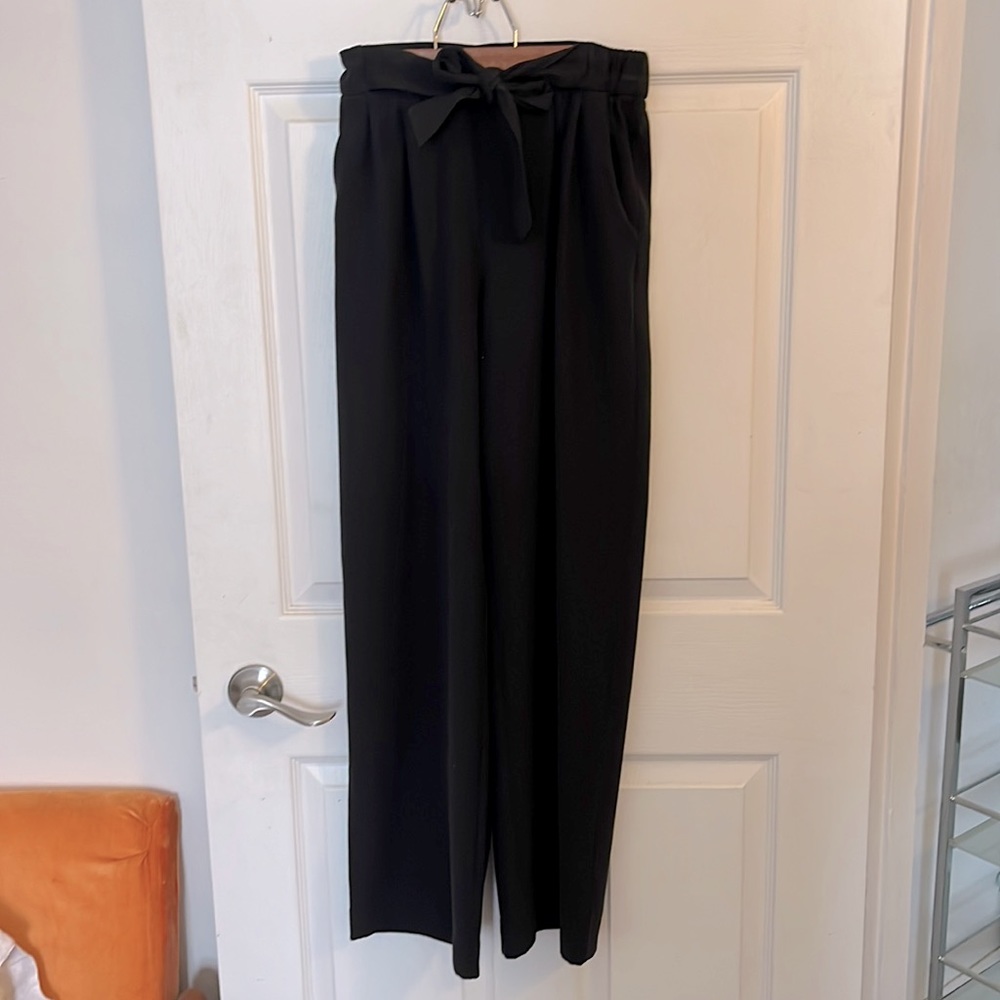 Lululemon wide leg black dress pants with front tie
